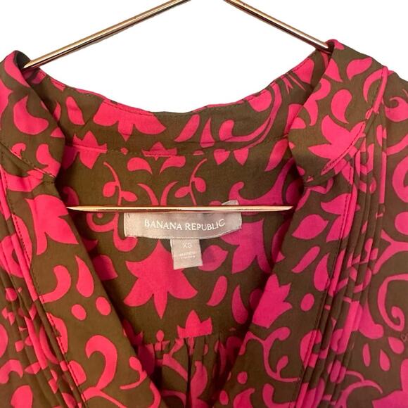 Banana Republic Floral Tunic via neck with 4 metal buttons size XS - Picture 2 of 6